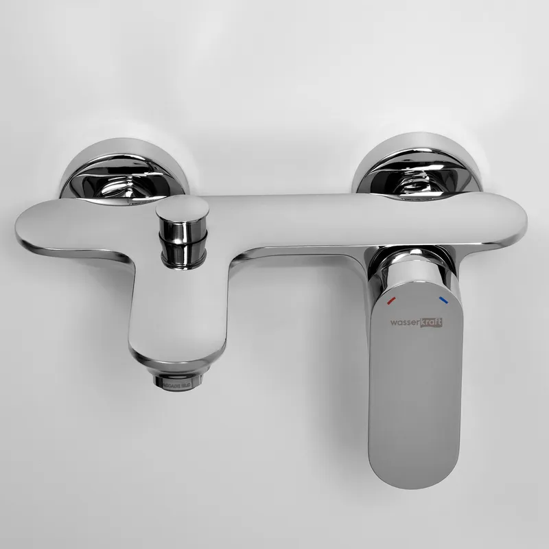 Смеситель для ванны Wasserkraft Dinkel 5800 с коротким изливом — вид под углом