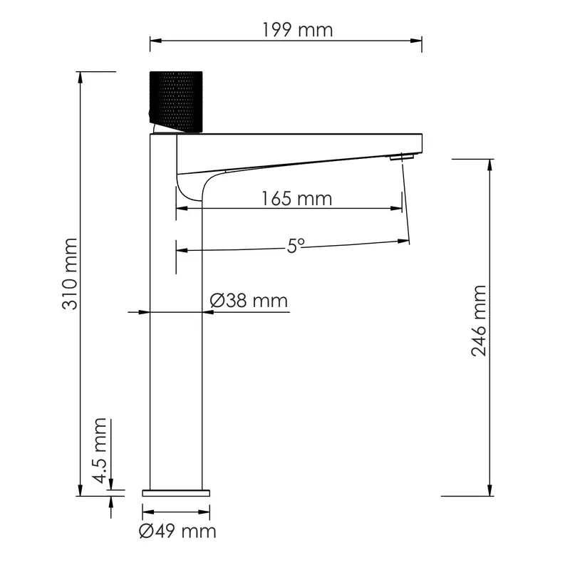 Смеситель для раковины Wasserkraft Tauber 6400 — вид под углом