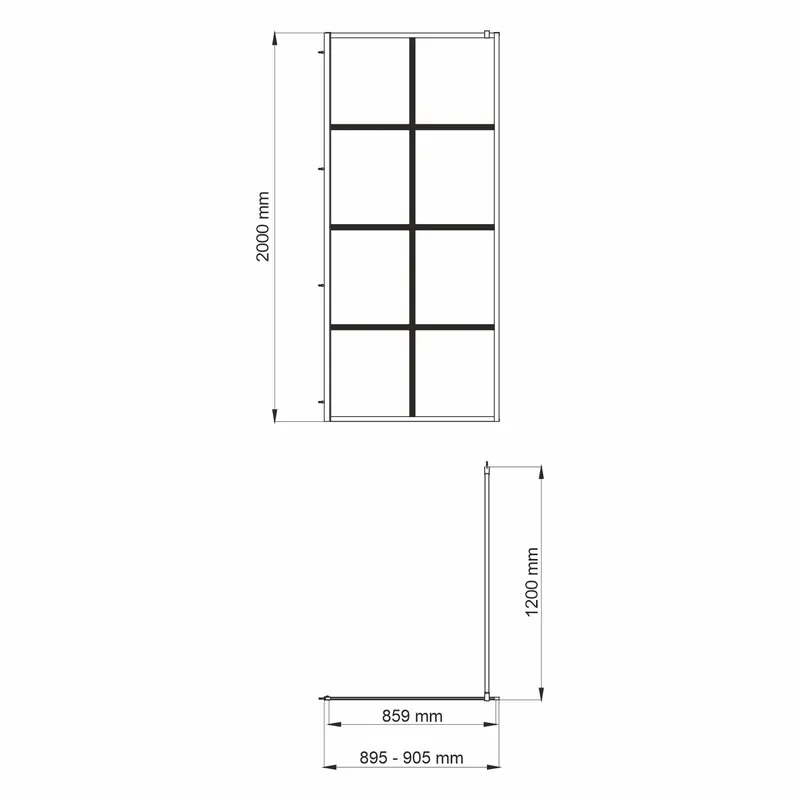 Душевая перегородка Wasserkraft Glan 66W 90х200, стеклянная, боковая — на фоне белых стен