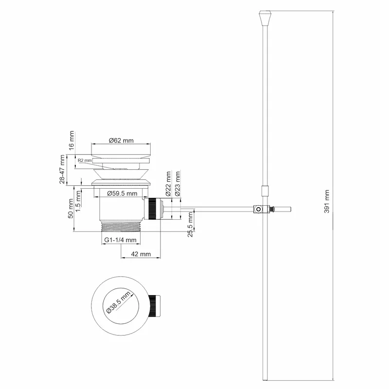 Смеситель для биде Wasserkraft Sauer 7100 — вид сбоку под углом