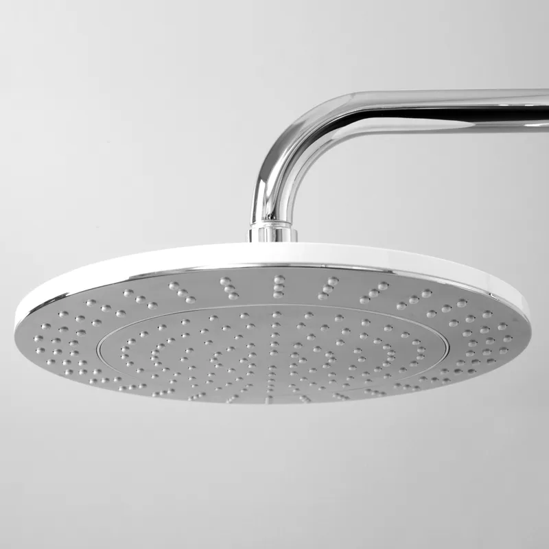 Душевая система Wasserkraft со смесителем, с тропическим душем + лейка — вертикальная компоновка с видом сбоку
