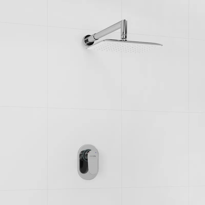 Душевая система Wasserkraft Donau 5300 с тропическим душем — лейка и смеситель под углом