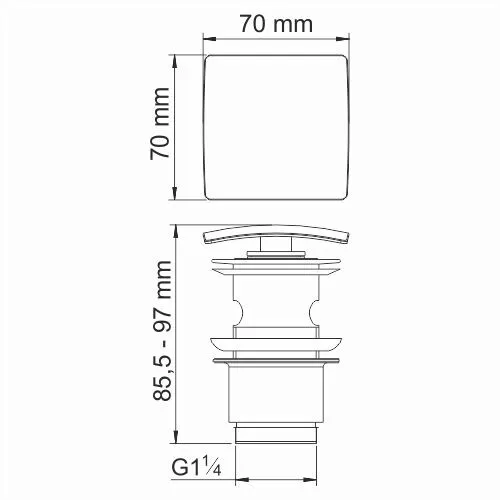 Донный клапан Wasserkraft Glan 6600 автомат — вид под углом