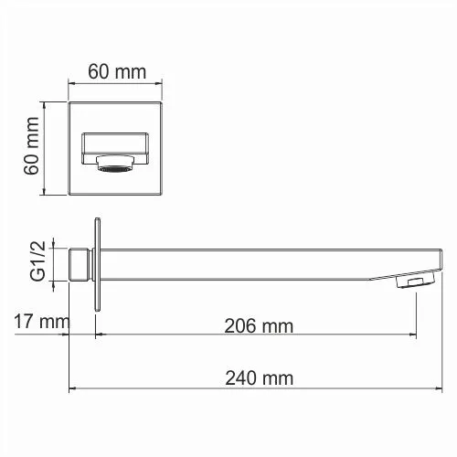 Излив Wasserkraft Sauer 7100 для смесителя, фиксированный — вид под углом
