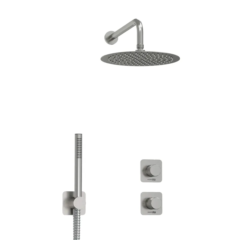 Душевая система Wasserkraft Tauber 6400 с тропическим душем + лейка — вид на компоненты смесителя