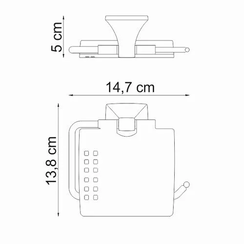 Держатель туалетной бумаги Wasserkraft Wern K-2500 с крышкой — вид под углом