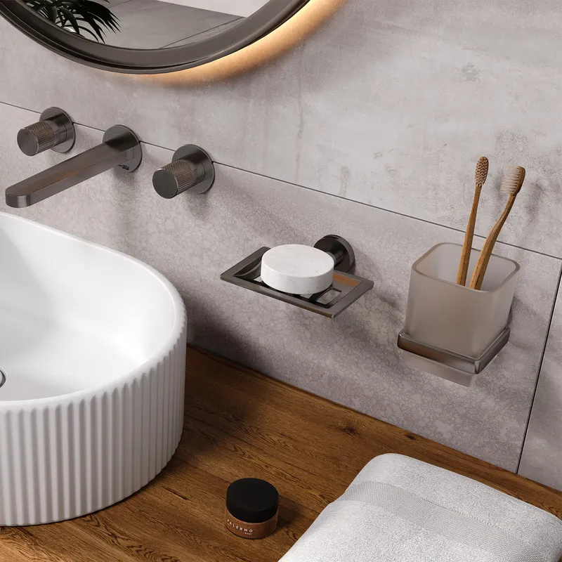 Стакан Wasserkraft Tauber K-64400 для зубных щеток — вид под углом