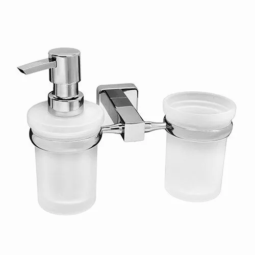 Дозатор Wasserkraft Lippe K-6500 для жидкого мыла, со стаканом — вид сбоку на устройство с чашей