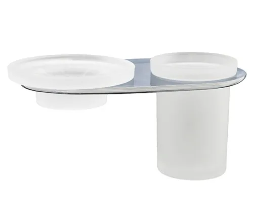 Стакан Wasserkraft Kammel K-8300 для зубных щеток, с мыльницей — вид под углом