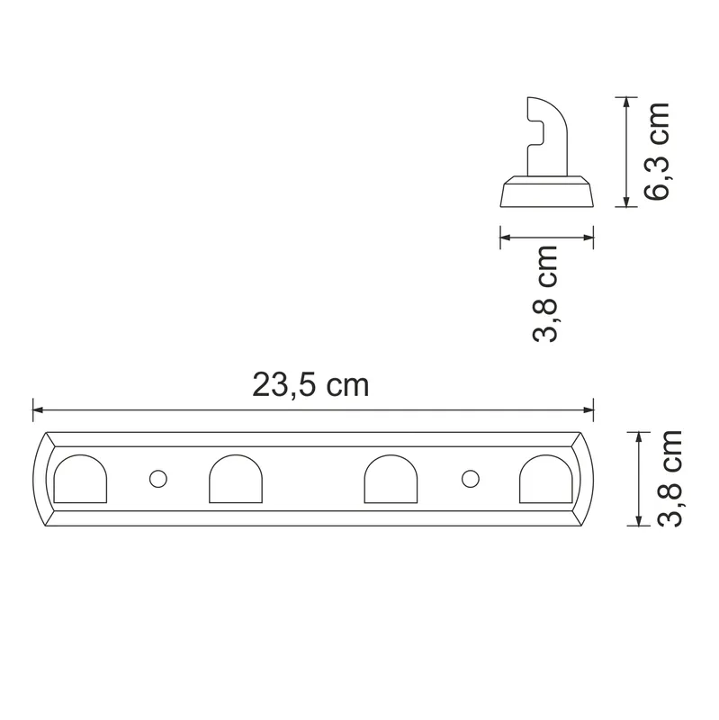 Планка с крючками Wasserkraft Kammel K-8300White — вид под углом