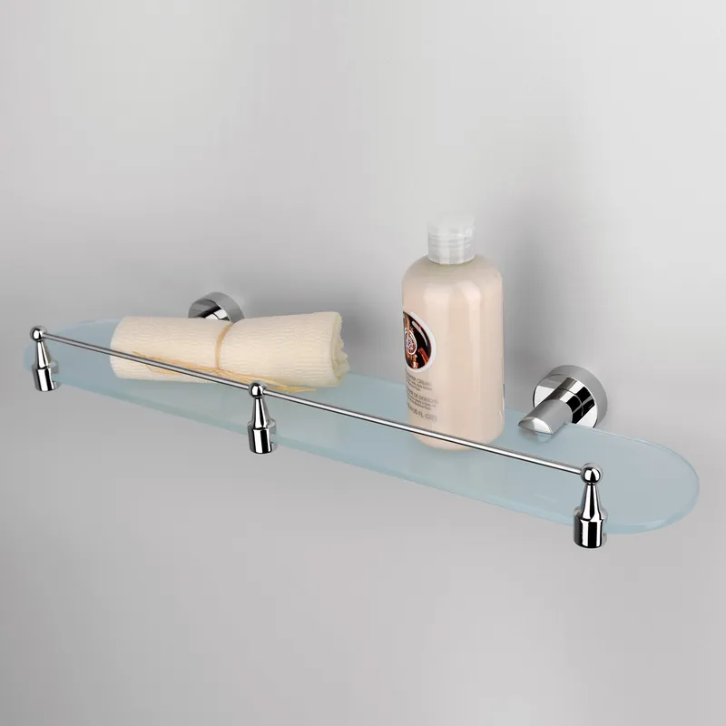 Полка стеклянная Wasserkraft Donau K-9400 с бортиком — вид под углом