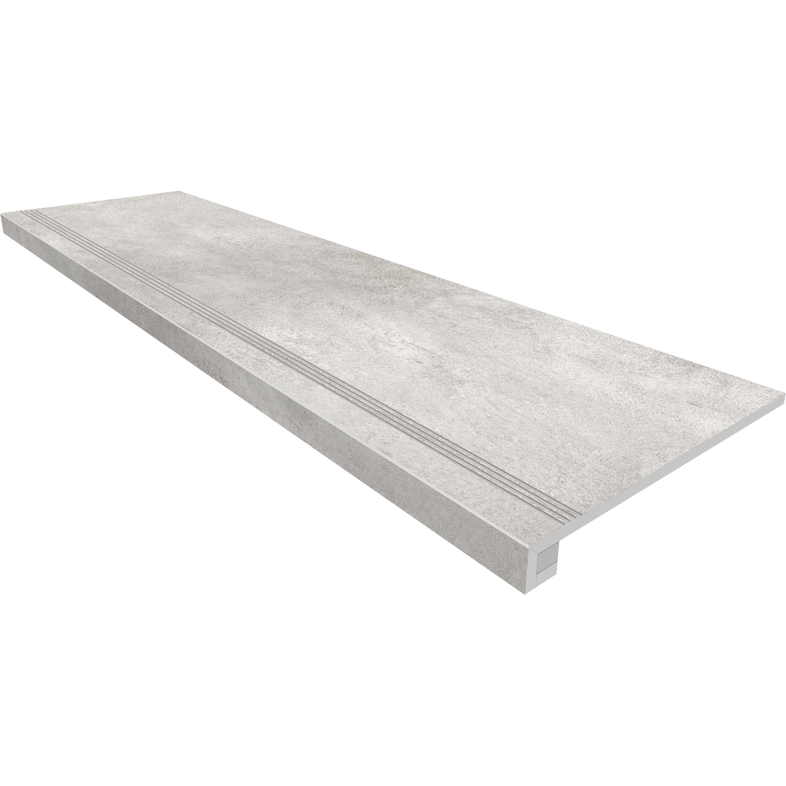 Ступень Estima Traffic grey, TF01 33x120, неполированная, бортик с насечками + подступенок 14,5x120