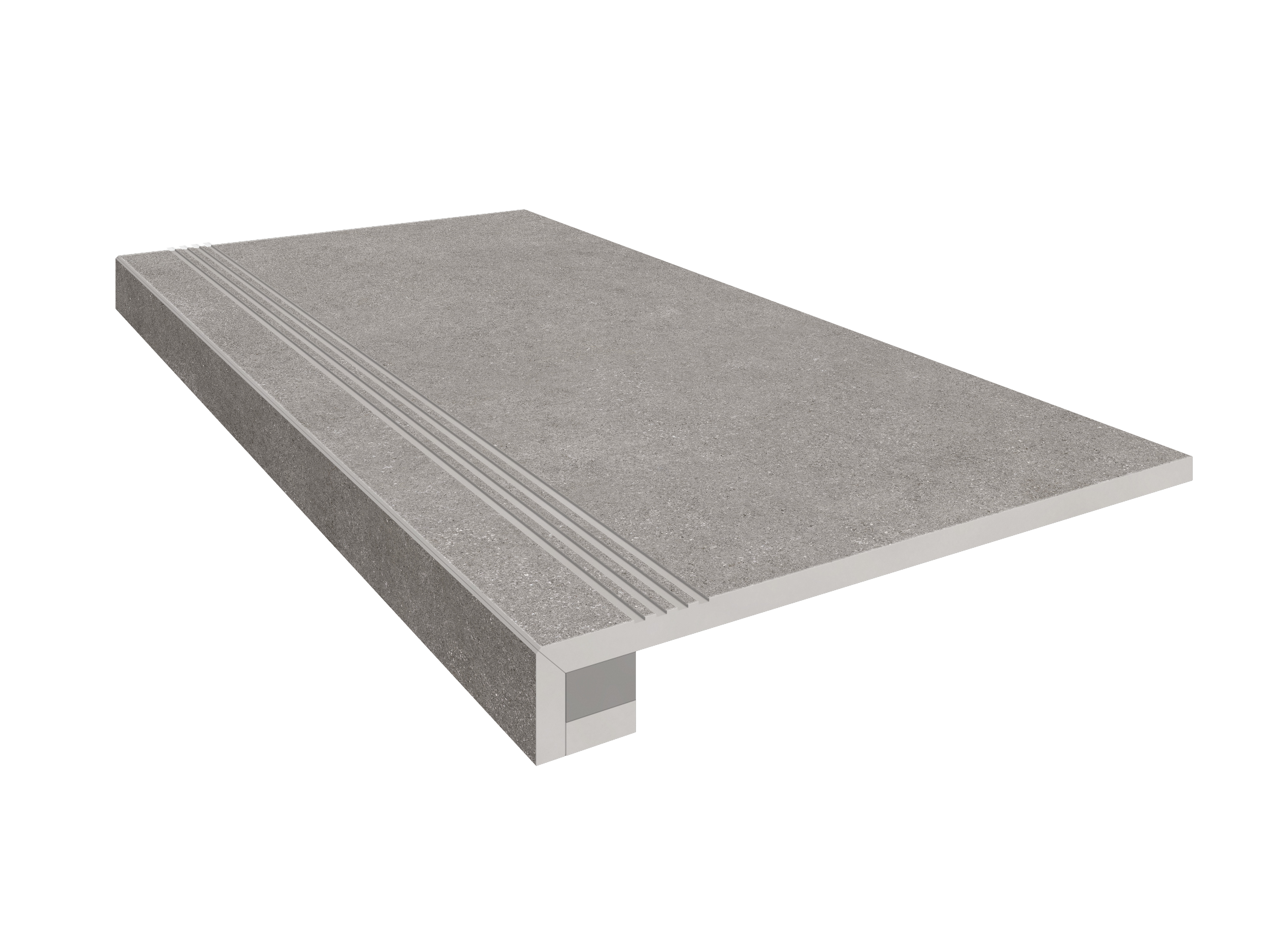 Ступень Estima Luna grey, LN02 33x120, неполированная, бортик с насечками + подступенок 14,5x120