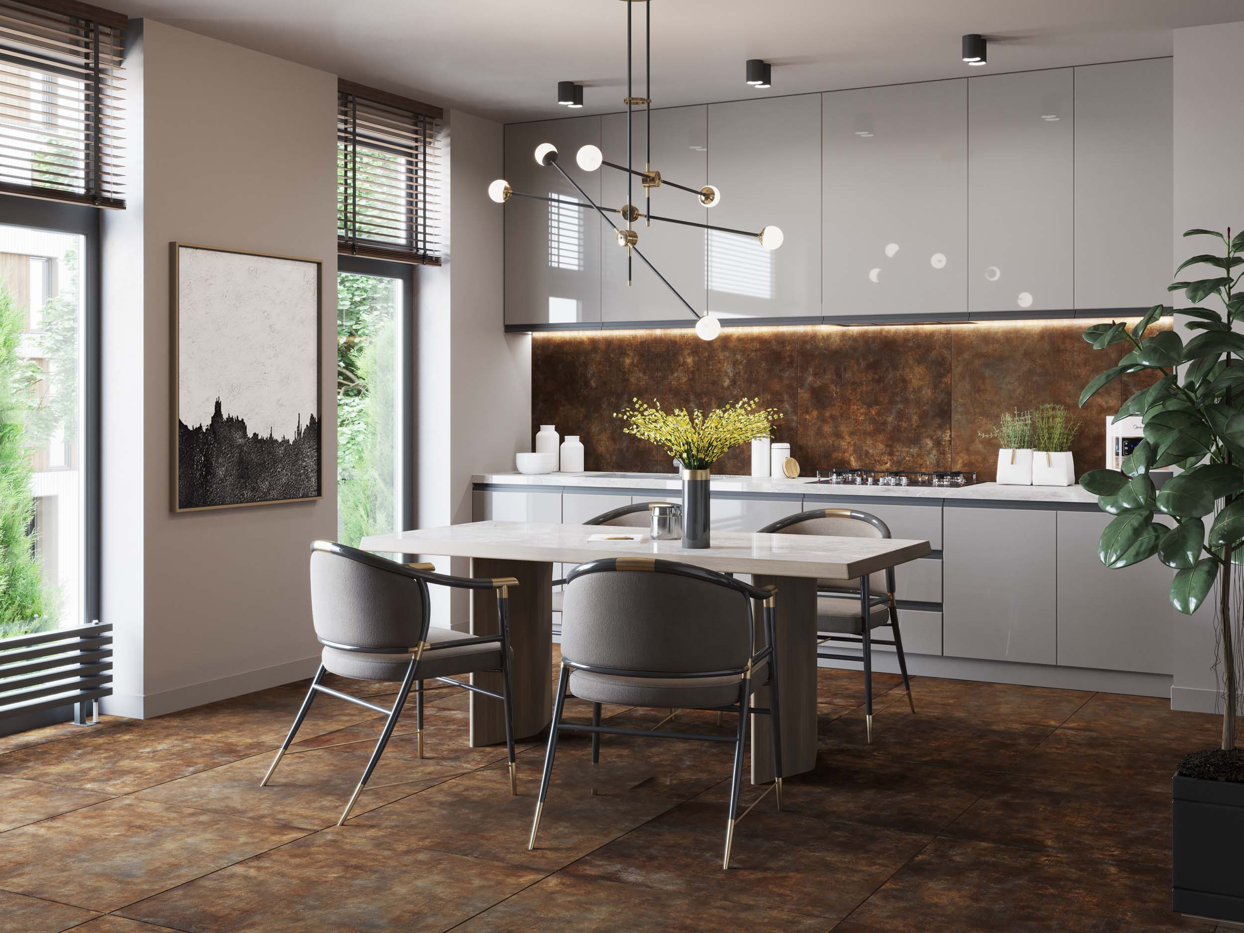 Керамический гранит Estima Fusion brown, FS02 80x80x11, неполированный ректификат