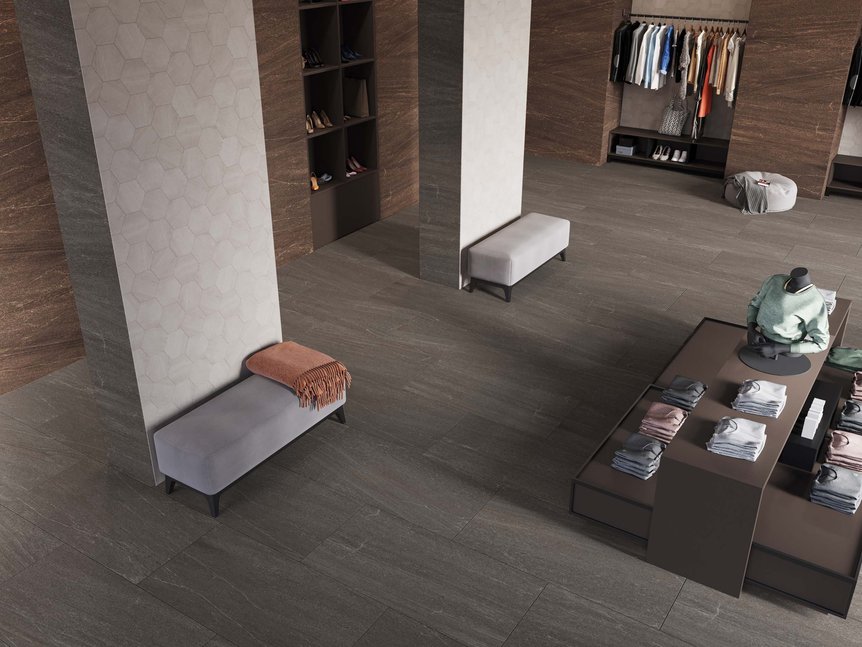 Керамический гранит Estima Gabbro anthracite, GB03 60x120x10, неполированный ректификат