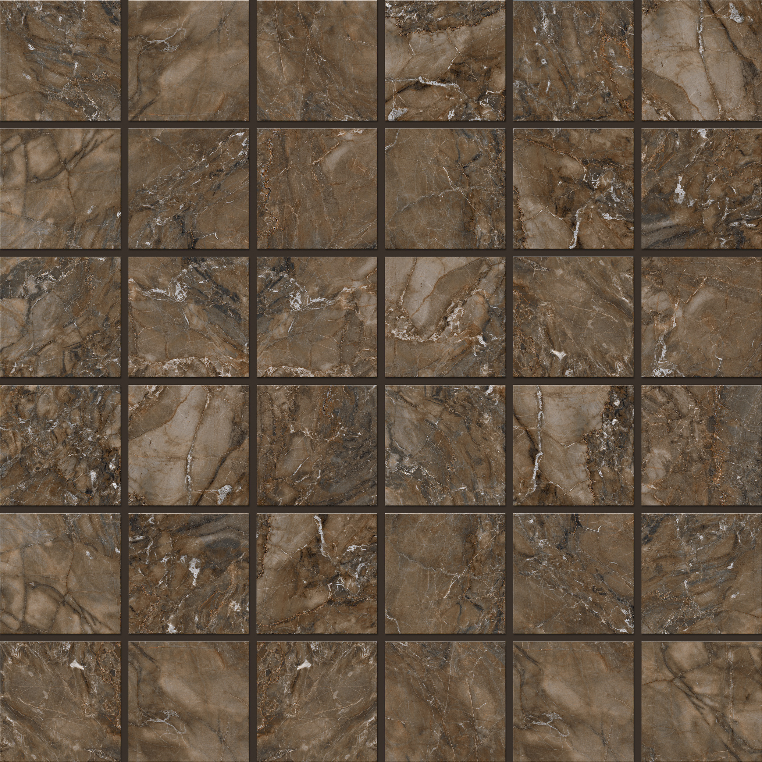 Мозаика Estima Bernini dark brown, BR04 5х5, 30x30, полированная