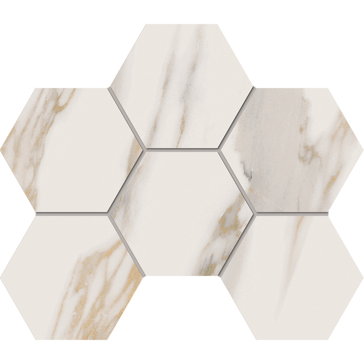 Мозаика Estima Miramare white, RM01 Hexagon 25x28.5, неполированная