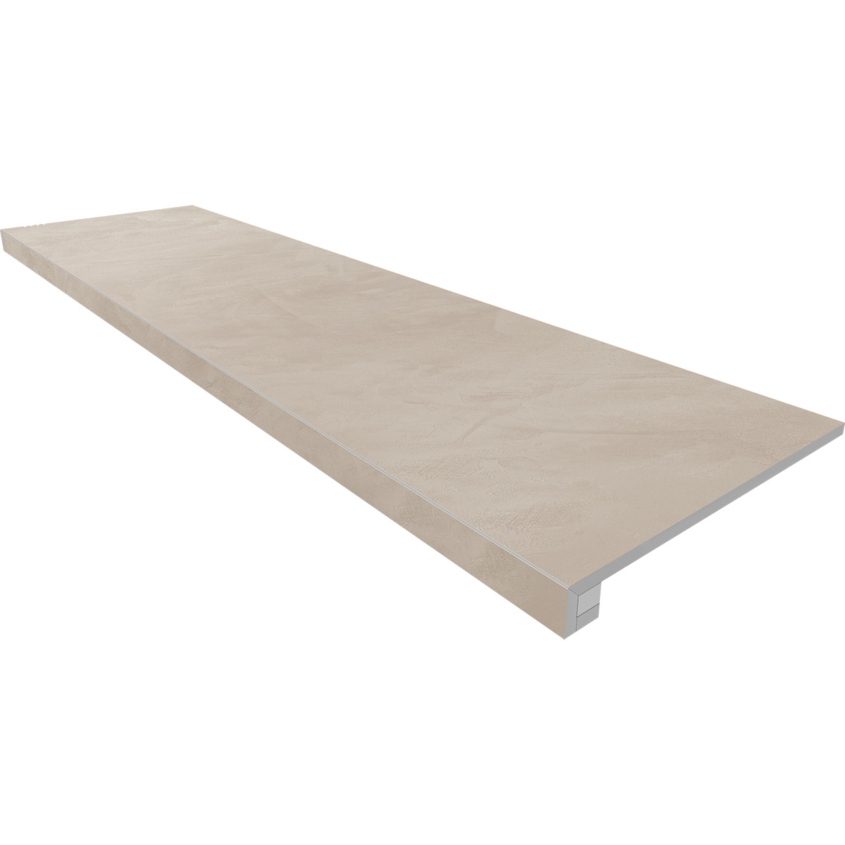 Ступень Estima Graffito Light beige, GF02 33x120 неполированная, бортик без насечек + подступенок 14,5x120