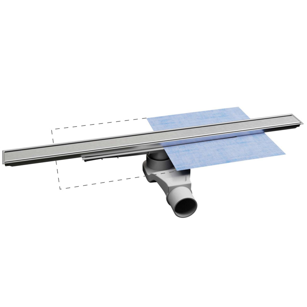 Душевой трап Evimetal ZetLine 60 см — чертёж с размерами и монтажной схемой