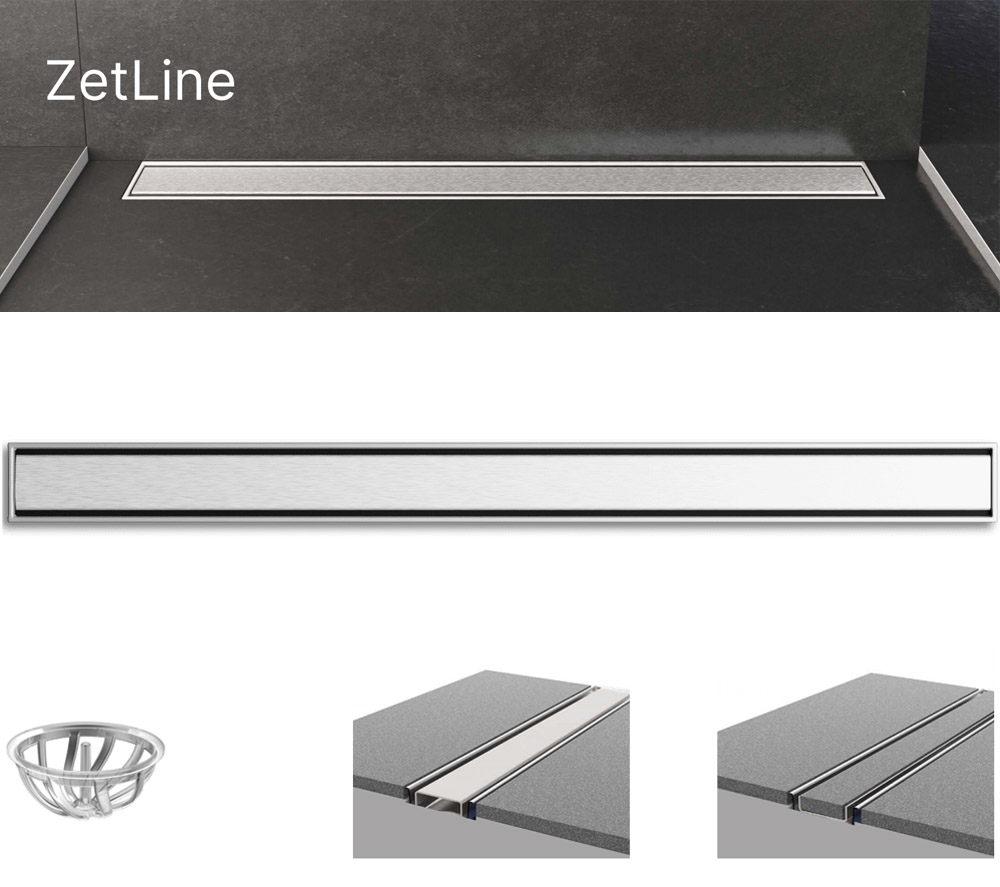 Душевой трап Evimetal ZetLine 60 см — чертеж с размерами и видами