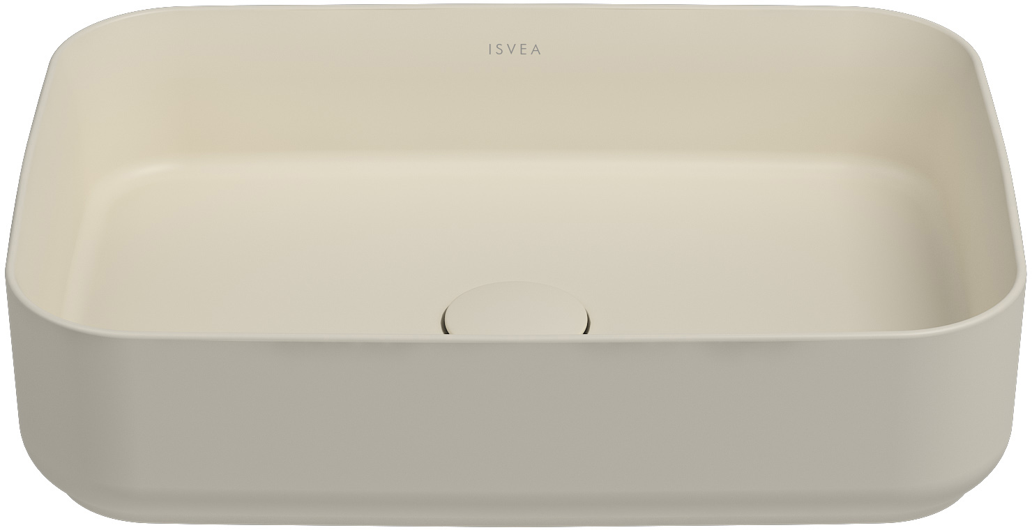 Раковина накладная Isvea Infinity 50 см, слоновая кость — вид сверху на чашу