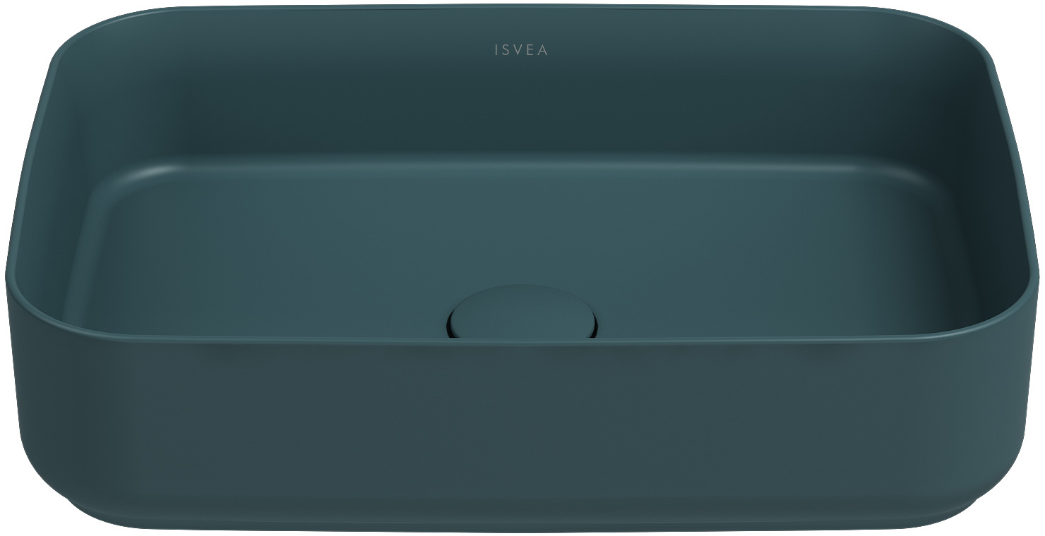 Раковина накладная Isvea Infinity 50 см, изумрудный — вид сверху на чашу