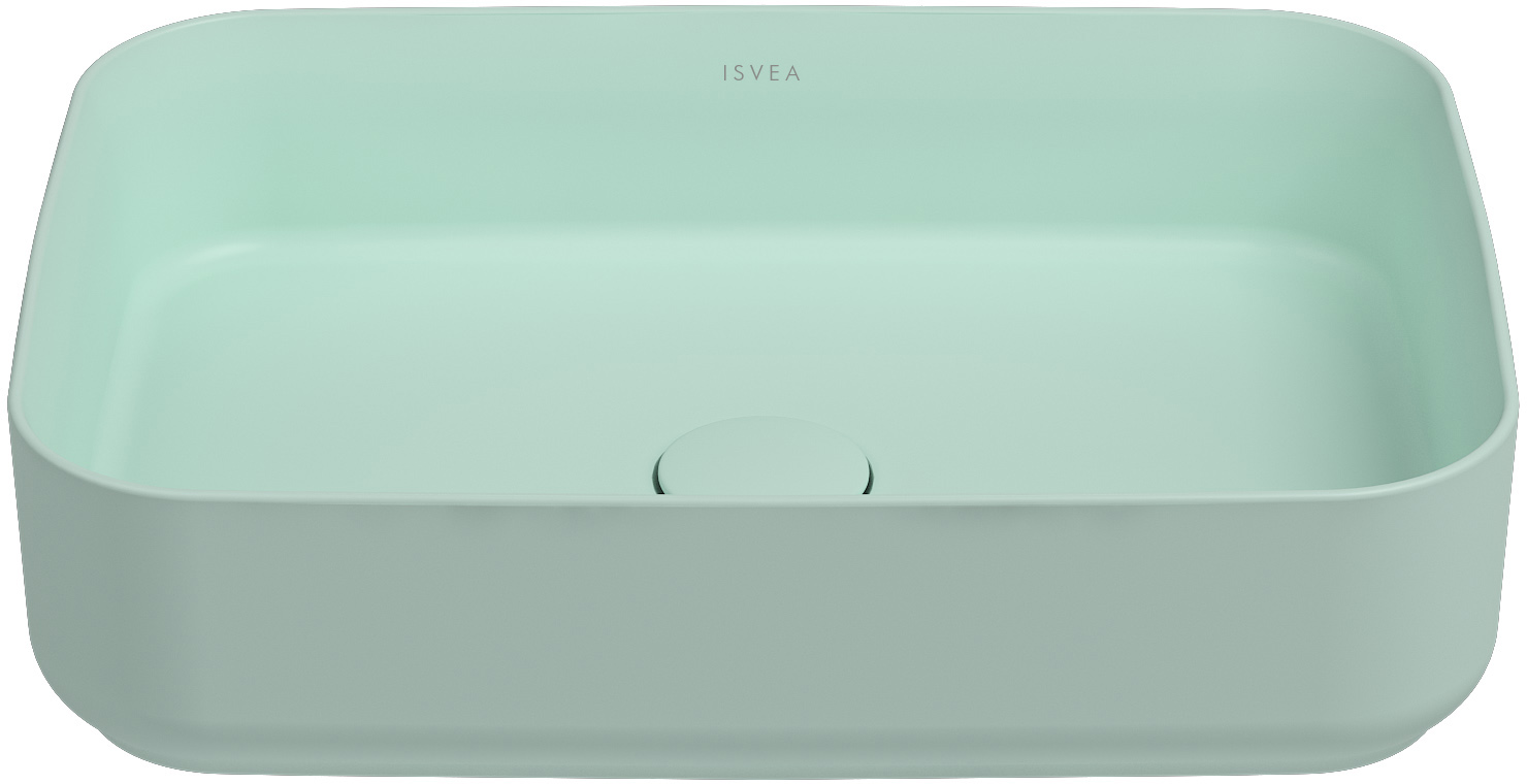 Раковина накладная Isvea Infinity 50 см, мятно-зеленый — вид сверху на чашу