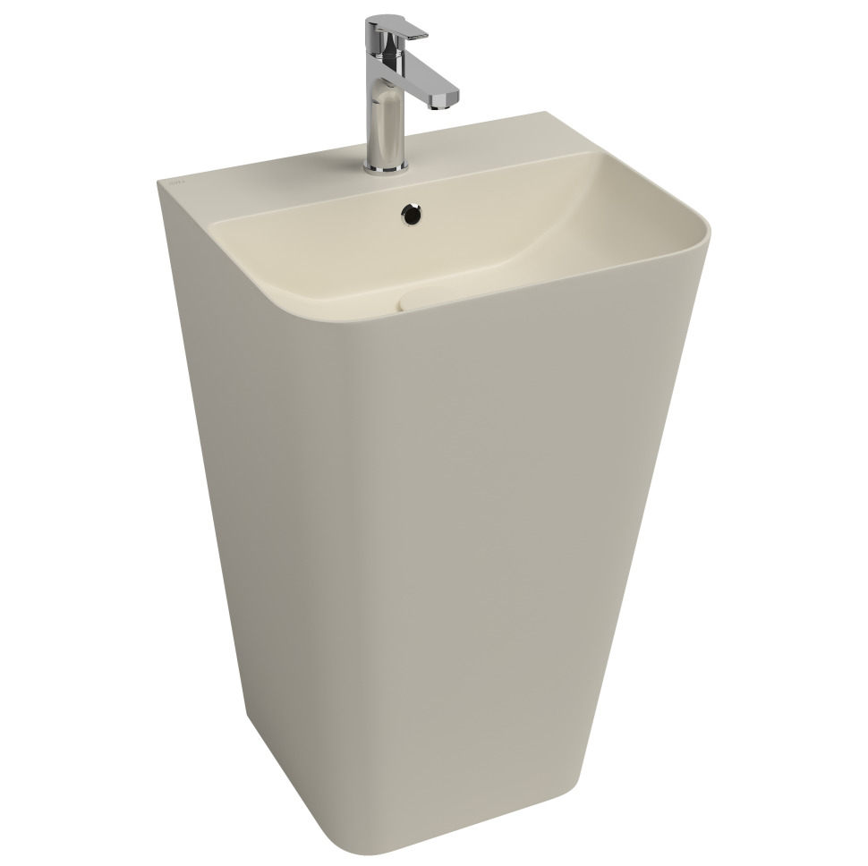 Раковина напольная Isvea Sott'Aqua Monoblock 50 см, слоновая кость — вид под углом
