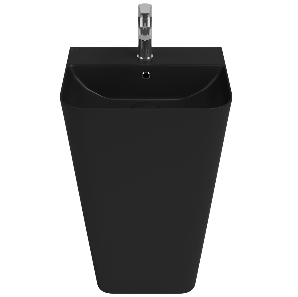 Раковина напольная Isvea Sott'Aqua Monoblock 50 см, черный — вид спереди под углом