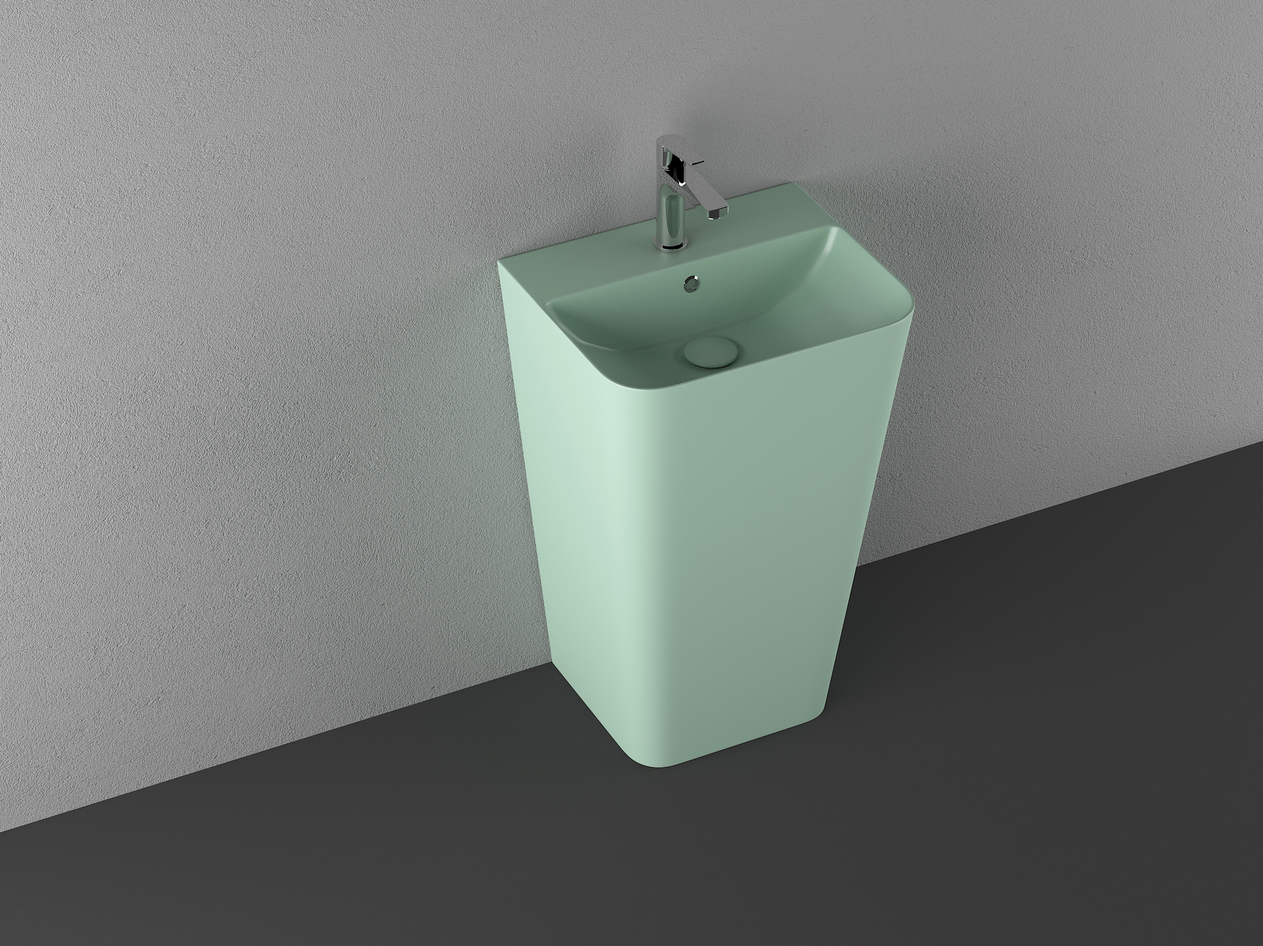 Раковина напольная Isvea Sott'Aqua Monoblock 50 см, мятно-зеленый — вид под углом-1