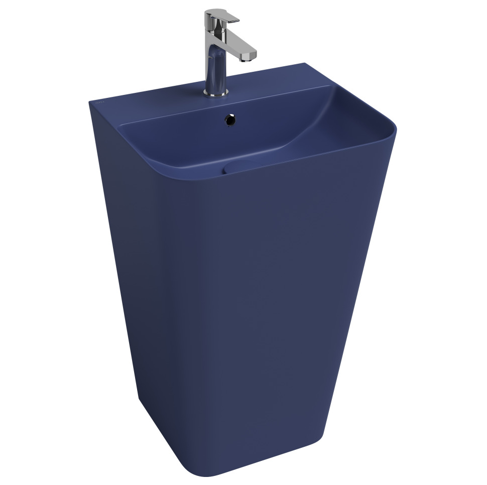 Раковина напольная Isvea Sott’Aqua Monoblock 50 см, синий — вид под углом