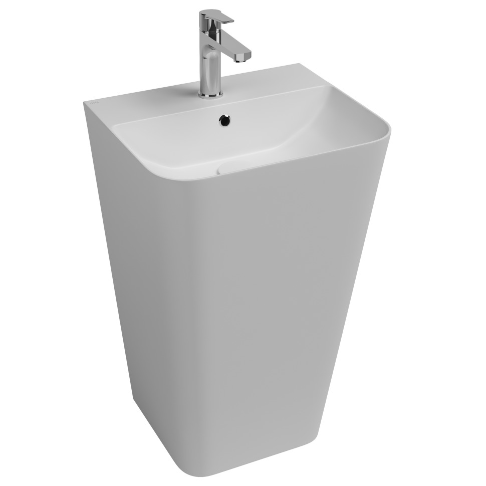 Раковина напольная Isvea Sott'Aqua Monoblock 50 см, белый — вид под углом