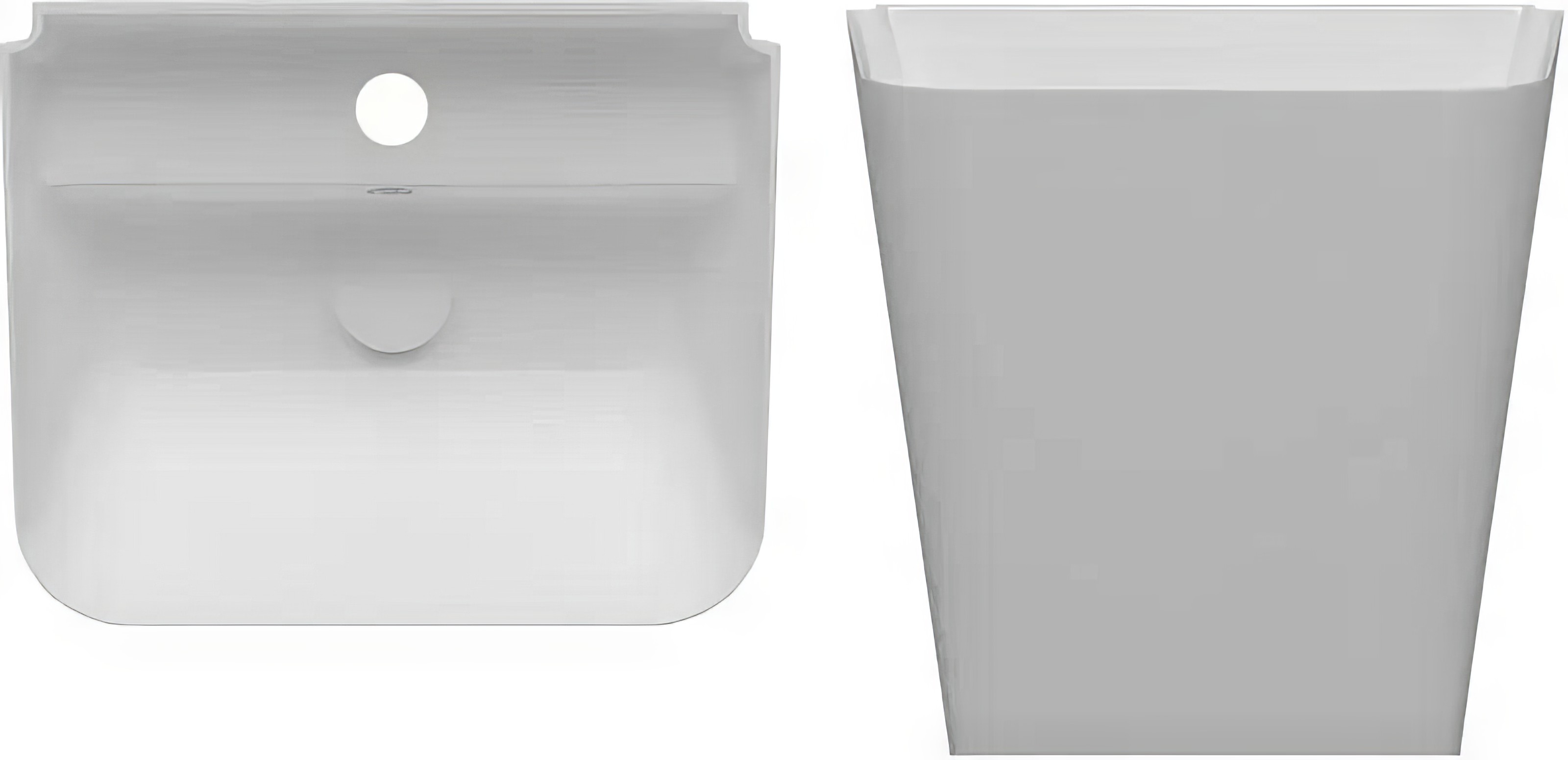 Раковина подвесная Isvea Sott'Aqua Monoblock 50 см, белый — вид сверху и вид сбоку