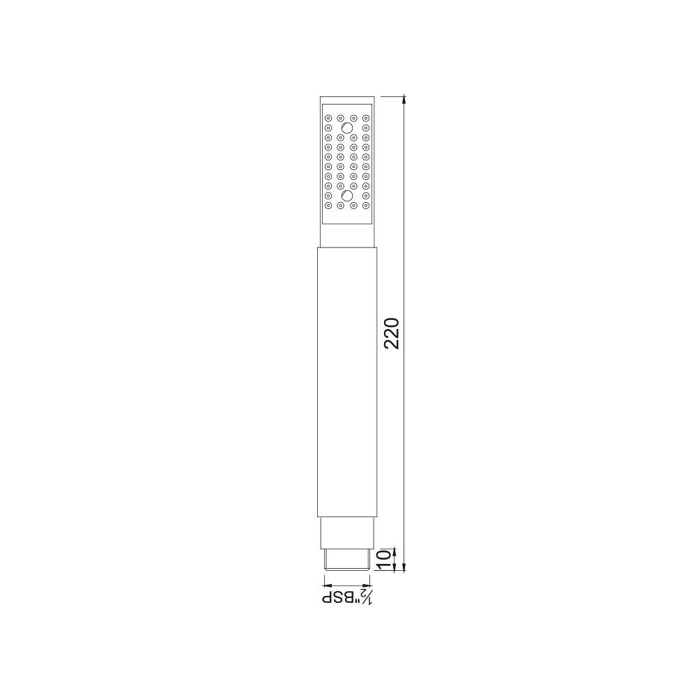 Ручной душ Jaquar HSH-CHR-5537N — чертёж с размерами