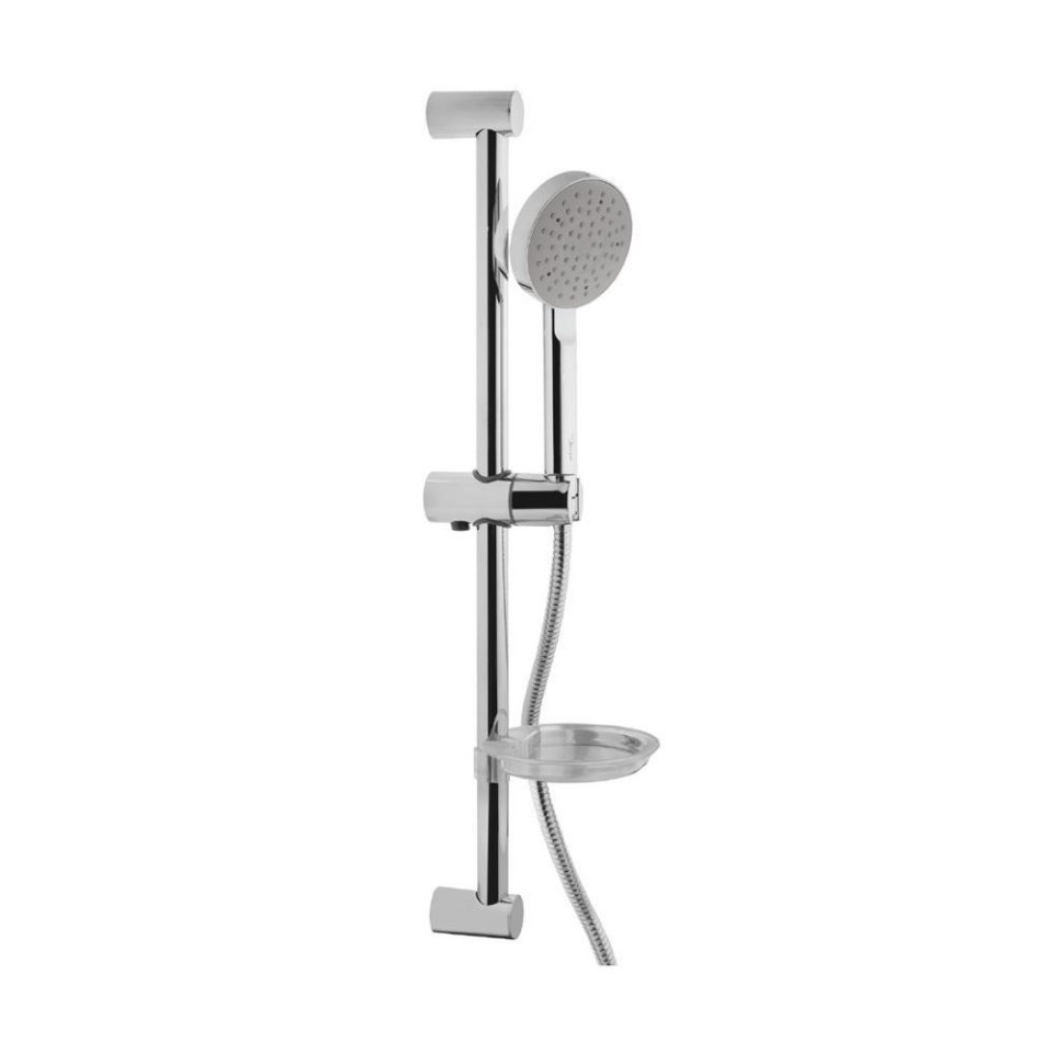 Душевой гарнитур Jaquar Shower SHA-CHR-1110EF со штангой, лейкой + мыльница, хром — вид сбоку на комплект со штангой