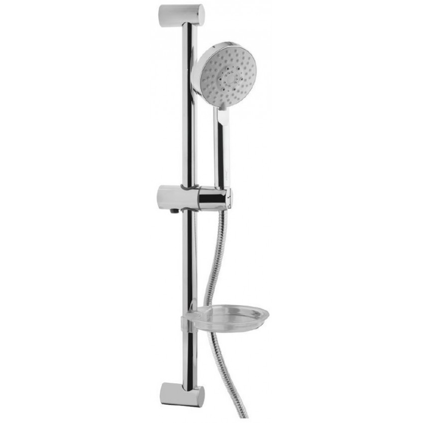 Душевой гарнитур Jaquar Shower SHA-CHR-1150 со штангой, лейка+мыльница, хром — вид сбоку на комплект со штангой