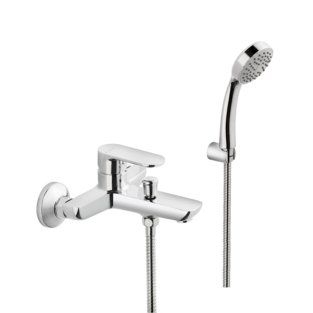 Смеситель для ванны Kerama Marazzi Piano + душевая лейка и шланг, хром