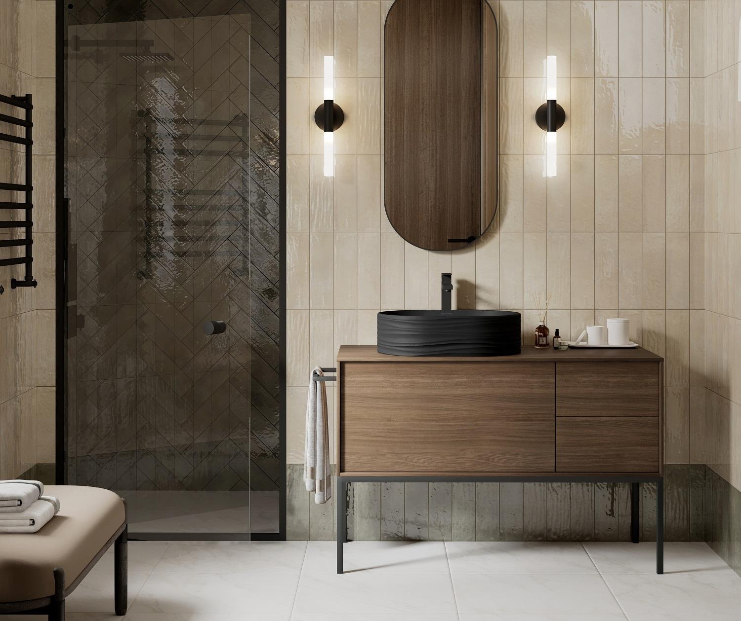 Тумба KERAMA MARAZZI ATOLLO напольная/подвесная с ящиками 110, деревянная