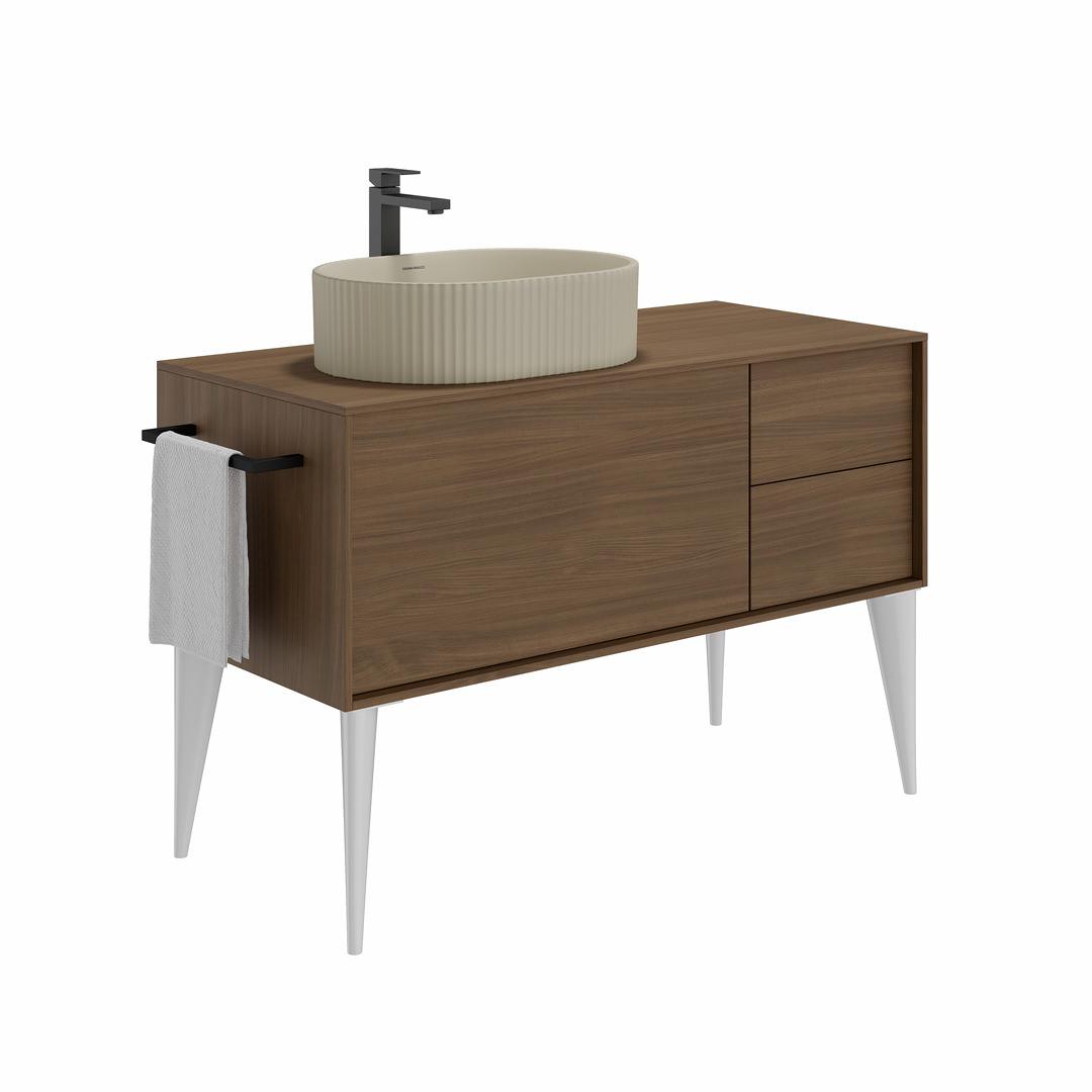Тумба KERAMA MARAZZI ATOLLO напольная/подвесная с ящиками 110, деревянная