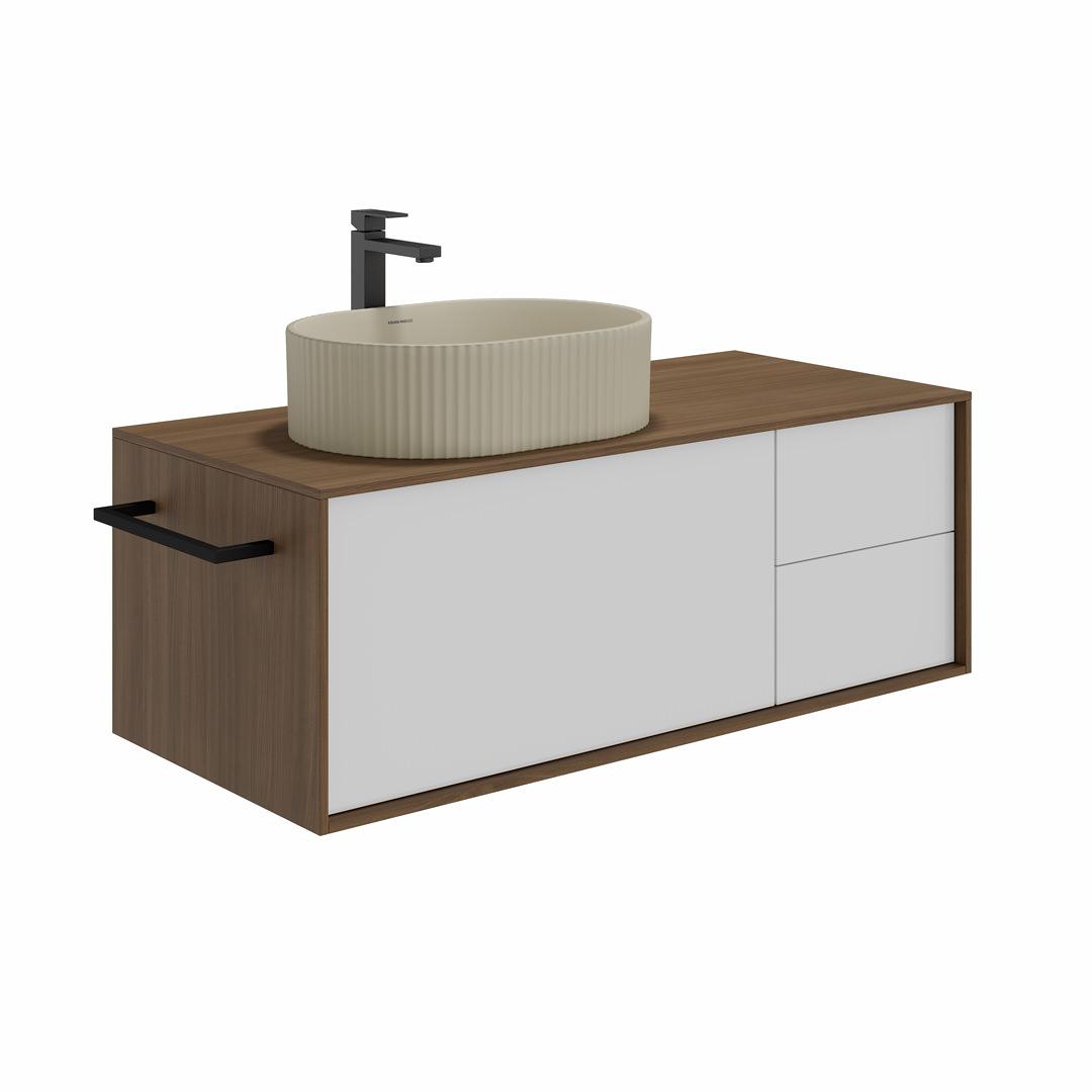 Тумба KERAMA MARAZZI ATOLLO напольная/подвесная с ящиками 110, белая матовая