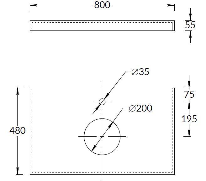 Спец. изделие декоративное из керамогранита Риальто 80x48, серое