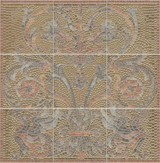 Панно Виченца золото глянцевый (из 9 ч. разм. 15x15) 45x45