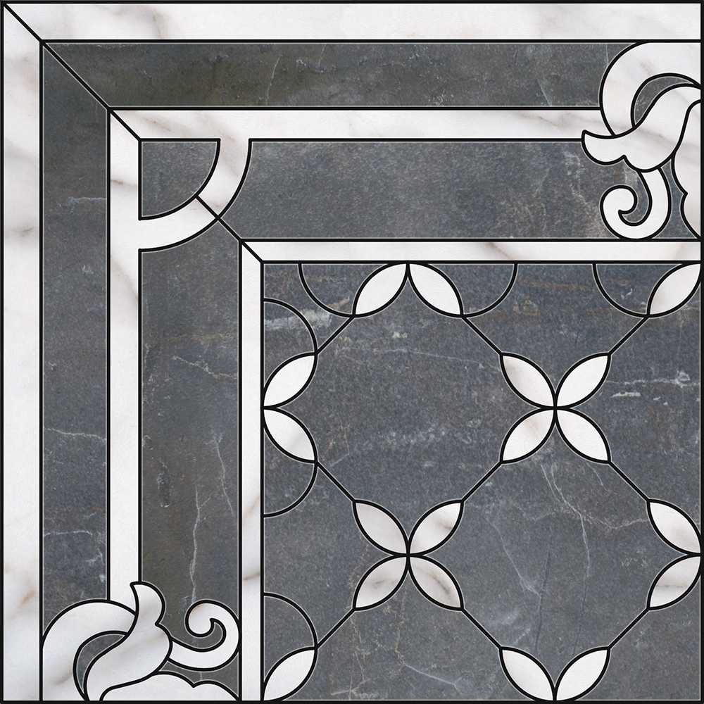 Декор Виндзор 1/4 розона 60x60