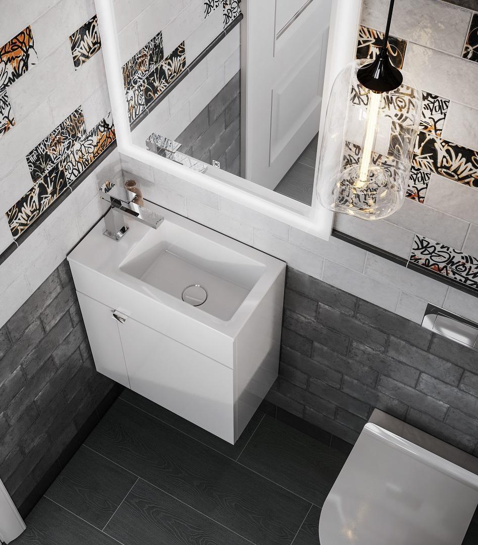 Тумба KERAMA MARAZZI Lato подвесная с дверцей 50, белая глянцевая
