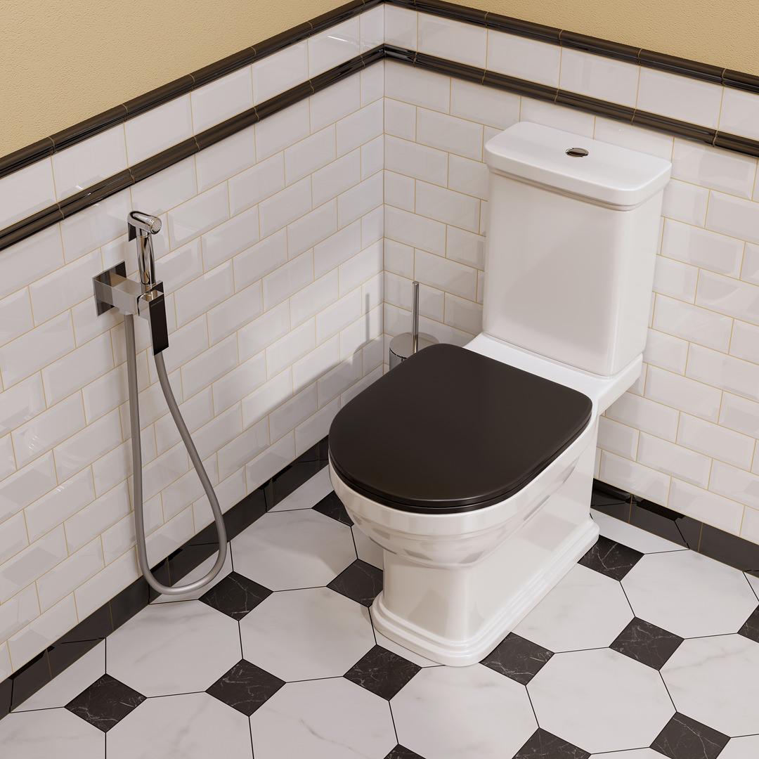 Сиденье Kerama Marazzi Pompei для напольного унитаза, черное глянцевое