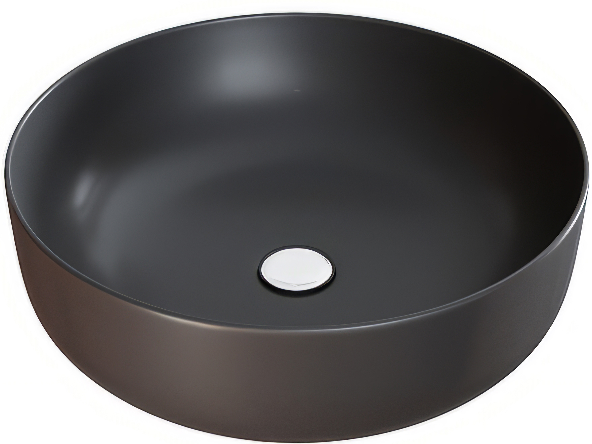 Раковина накладная Мирсант Shell-0218 Black Matt — вид сверху под углом