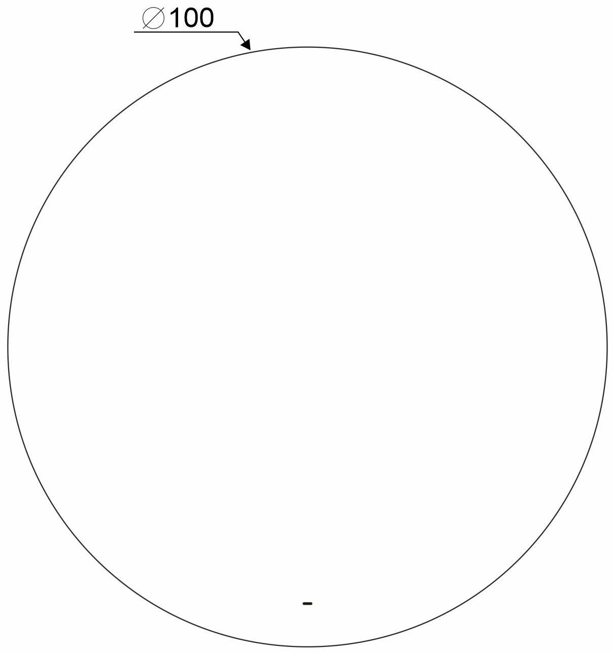Зеркало Мирсант Sphere с подсветкой, 100 см — чертёж с размерами