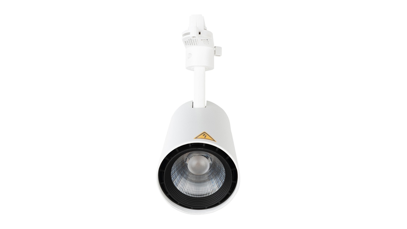 Светильник светодиодный трековый OPPLE LED Spotlight U3 Track 3 10W-3000-24D-WH-GP трехфазный, поворотный — вид снизу под углом