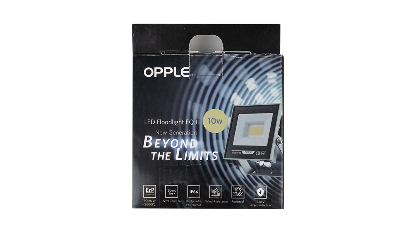Прожектор светодиодный уличный OPPLE LED Floodlight EQ3 10W-3000-GY-GP поворотный — товар в упаковке