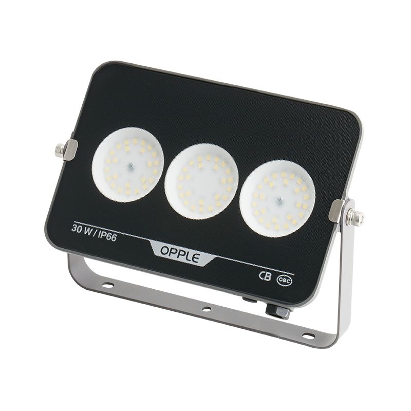 Прожектор светодиодный уличный OPPLE LED Floodlight EQ3 30W-4000-GY-GP поворотный — вид под углом-1